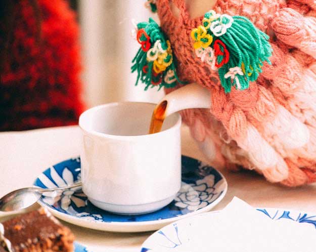 pouring a cup of tea