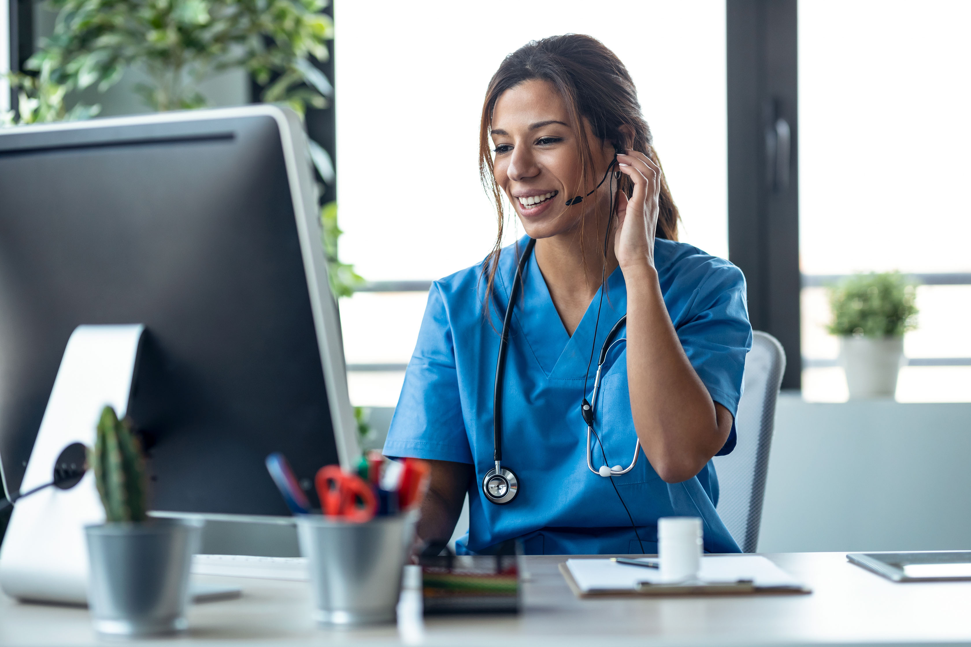 telehealth clinician at work 