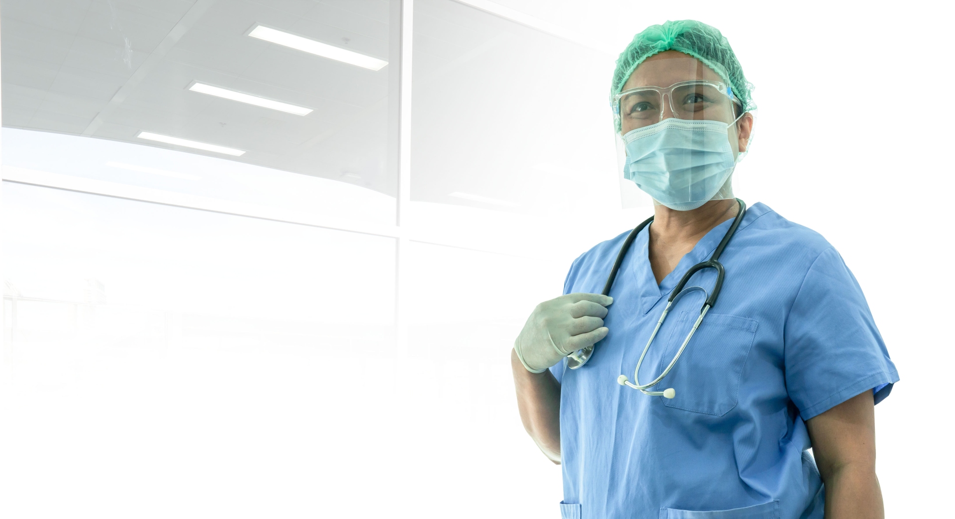 Nurse in mask with smiling eyes