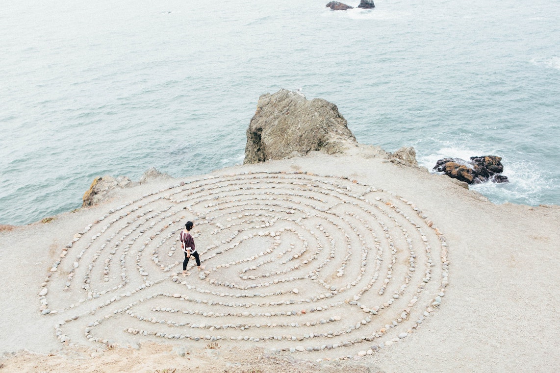Illustrative photo of rock maze on beach