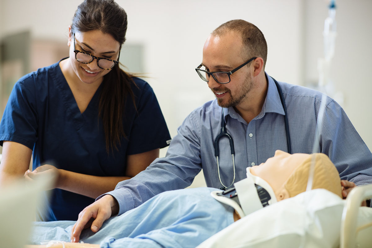 decorative image of student nurse on the job