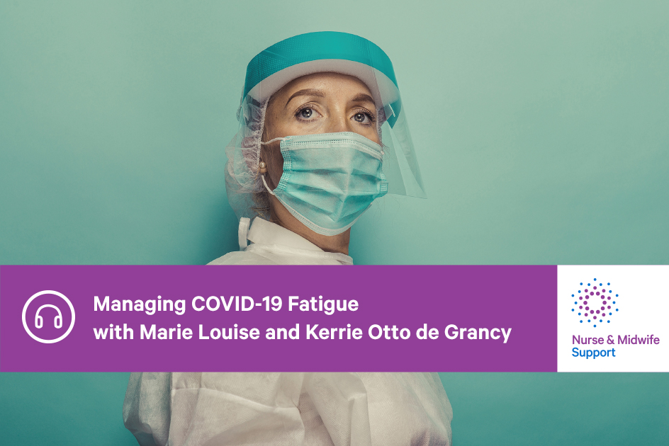 Podcast cover: Nurse in COVID-safe PPE
